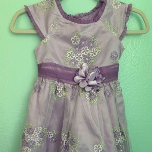 Girls Lavender Purple Floral Formal Dress
